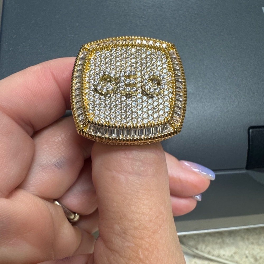 Gold and Silver Square Ring